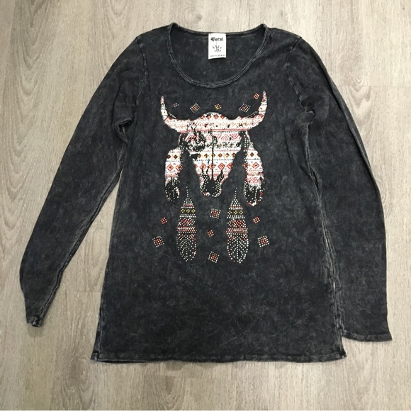 Vocal T Shirt, Buffalo Print vintage new with crystals - Picture 2 of 5